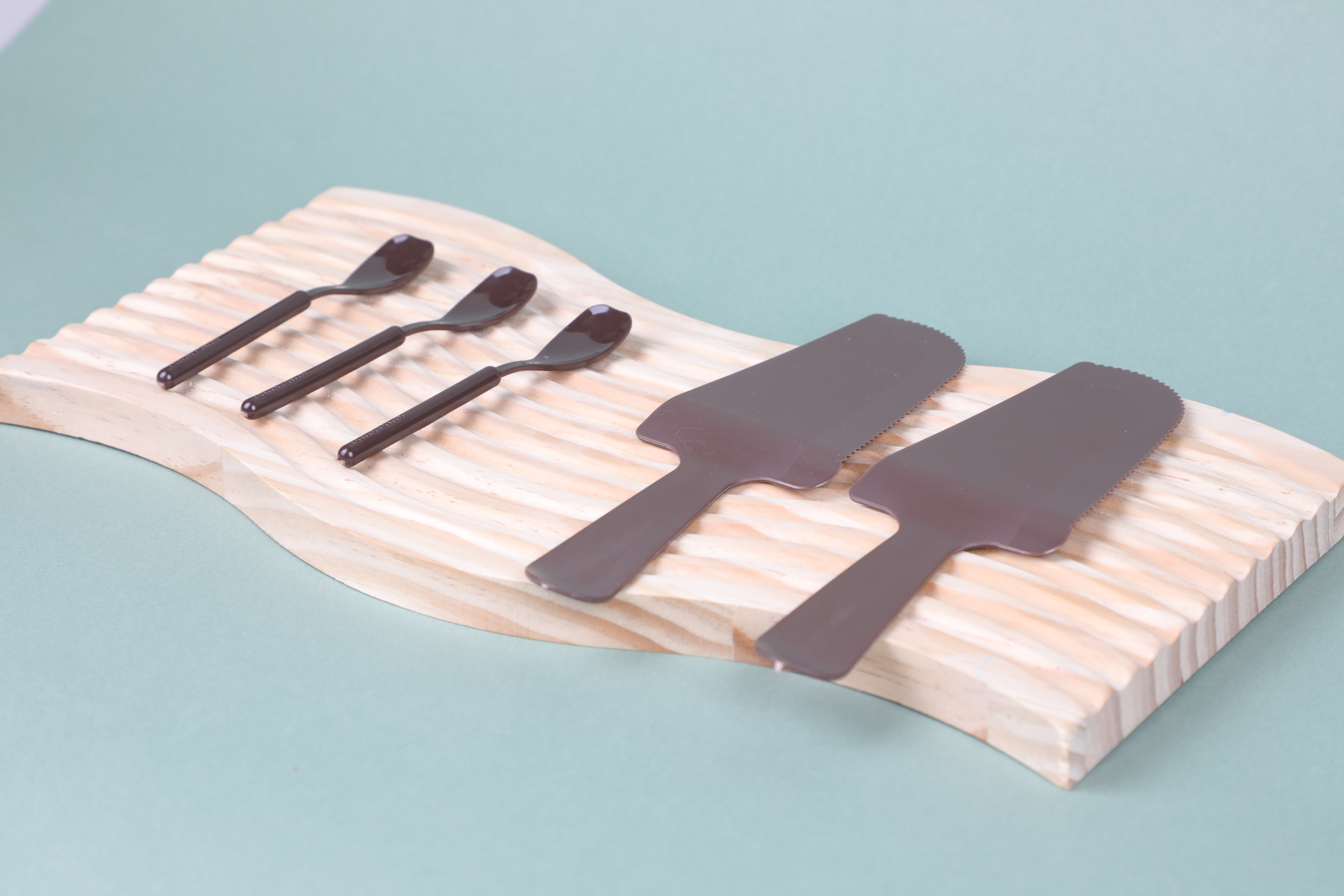 Cuchillos y tenedores de pastel de cumpleaños de PLA biodegradables personalizados-wallis