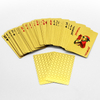 Naipes de póquer dorados de PVC con logotipo personalizado de alta calidad-WallisPlastic