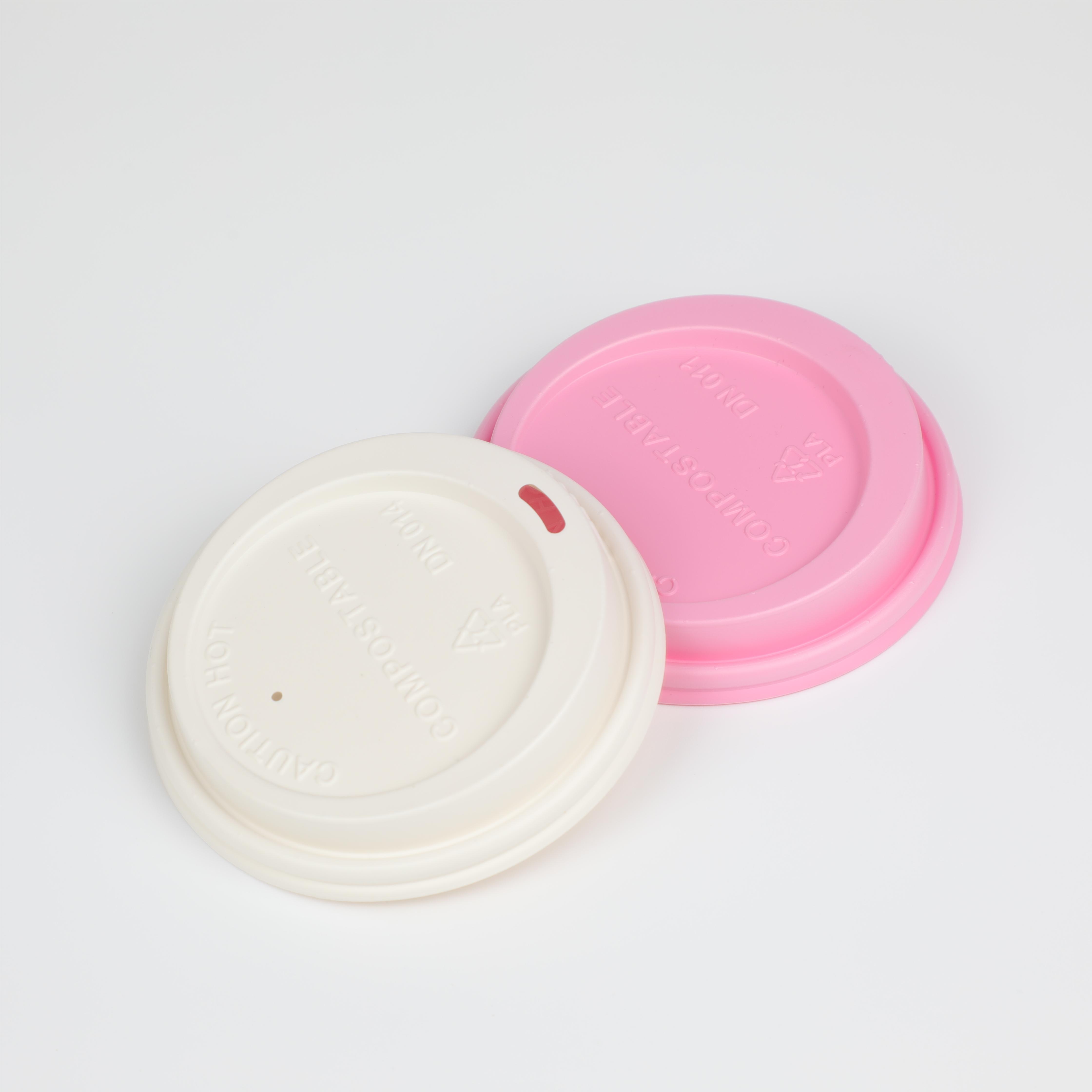 Tapas de tazas de café PLA degradables de diferentes tamaños y colores-wallis