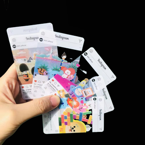 Tarjeta pequeña de plástico transparente con impresión personalizada, tarjeta de colección de postales