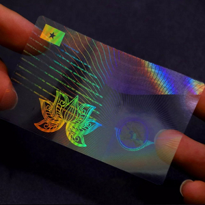 Logotipo de holograma 3D antifalsificación de diferentes estilos para hacer tarjetas